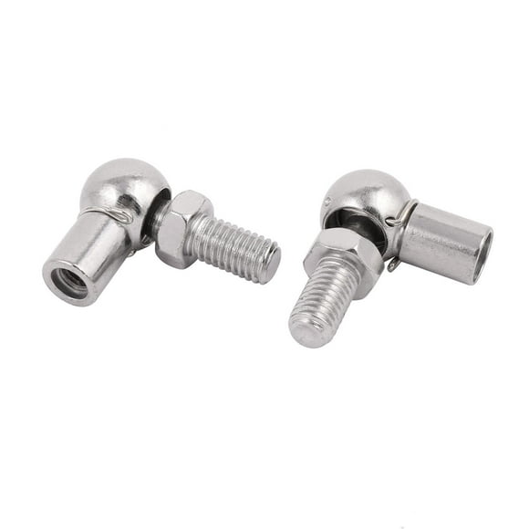 M8 Male to M8 Female Thread 45# Steel Gas Spring End Fitting Silver Tone 2pcs