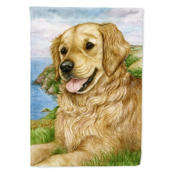 Carolines Treasures CDCO0384CHF Golden Retriever by Debbie Cook Flag Canvas House Size  Large multicolor