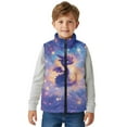 thumbnail image 5 of Xixirimido Cute Dragon Starry Night Pattern Girls Boys Fleece Vest Kids Zip-up Vest Sleeveless Stand Collar Jacket with Pockets Fall Winter Outerwear for 5-6, 5 of 7