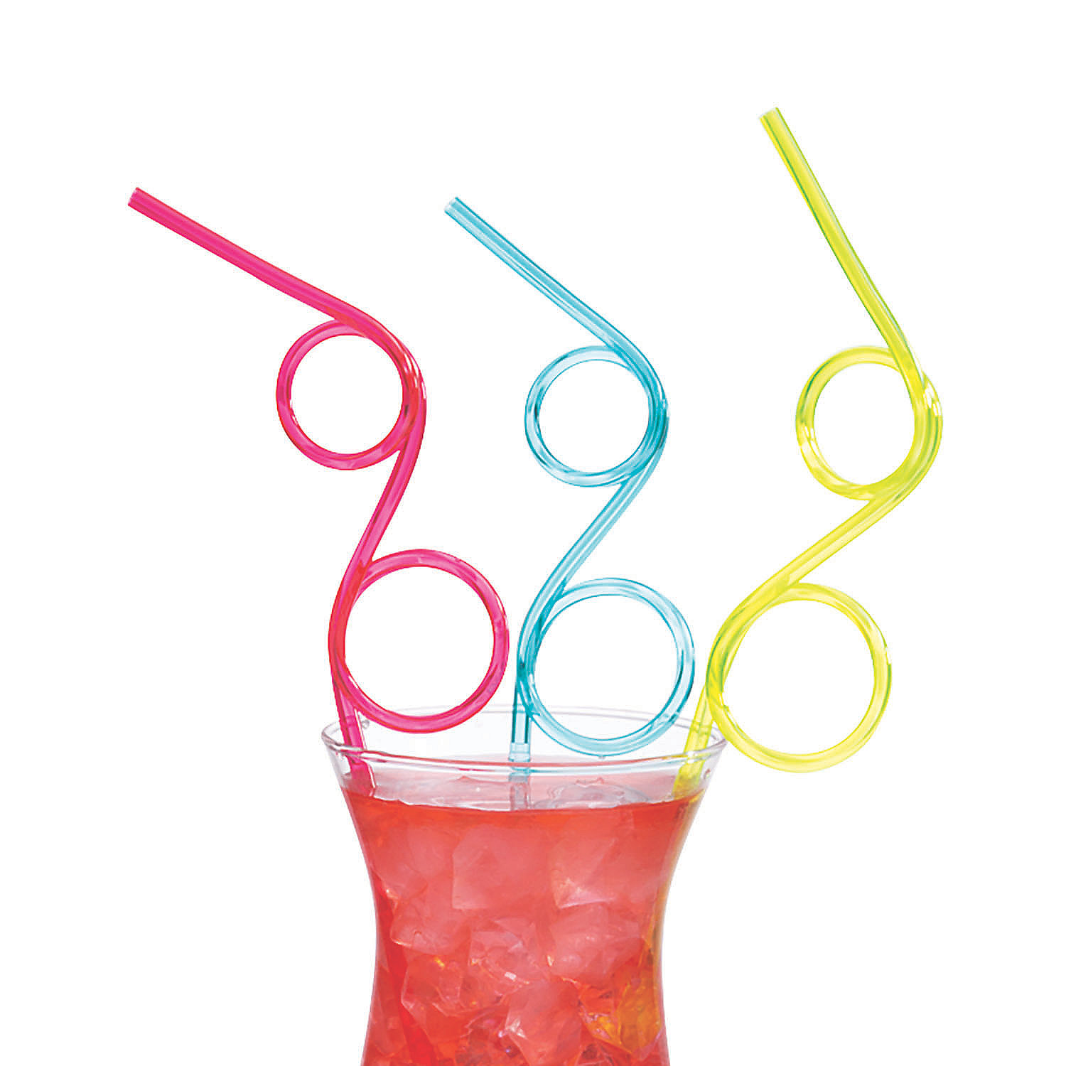Silly Loop Straw Party Supplies 12 Pieces