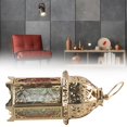 thumbnail image 4 of AOQIANLAN Indain Moroccan Large Iron Tonal Glass Lanterns Tealight Holder Garden HomeCandle Lantern For Wedding Party Home Decoration 1, 4 of 9