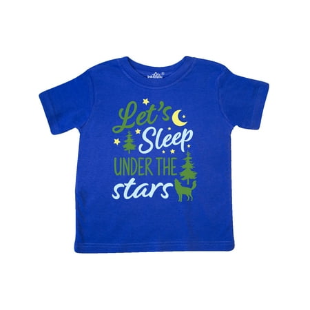 

Inktastic Adventure Let s Sleep Under the Stars with Moon and Wolf Gift Toddler Boy or Toddler Girl T-Shirt