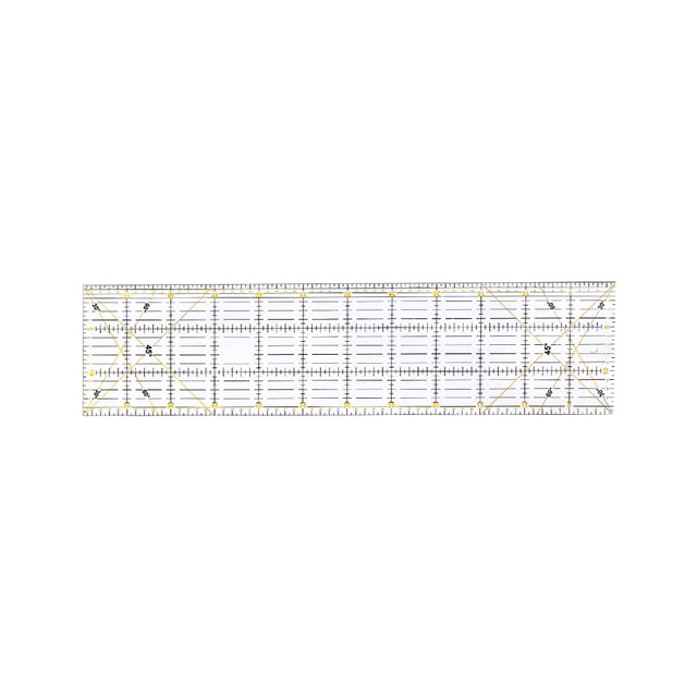 Youkk Ruler Fabric Embroidery Dressmaking DIY Sewing Template Manual Handmade Craft Art Piecing Measuring Tool 15x60cm Black Yellow