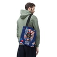 thumbnail image 3 of Patriotic Dachshund Celebrates 4th of July All Over Print 3D Canvas Tote Bag Wiener Dog Lover Gifts Idea Reusable Handbag - 02009, 3 of 5