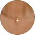 thumbnail image 1 of Cross Necklace For Women, Delicate Layered Gold Cross Pendant Necklace Simple Jewelry MNV, 1 of 5