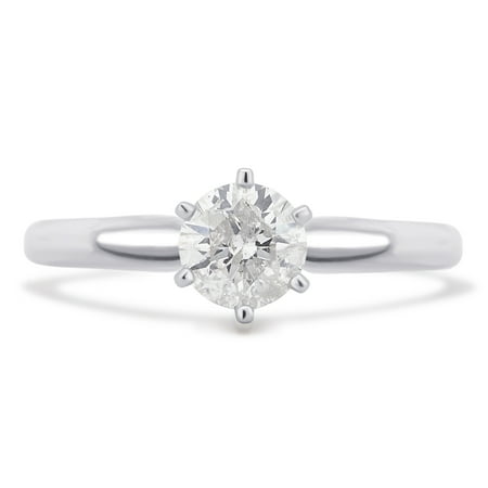 1/3 Carat T.W. Round Diamond 14K White Gold Solitaire Engagement Ring