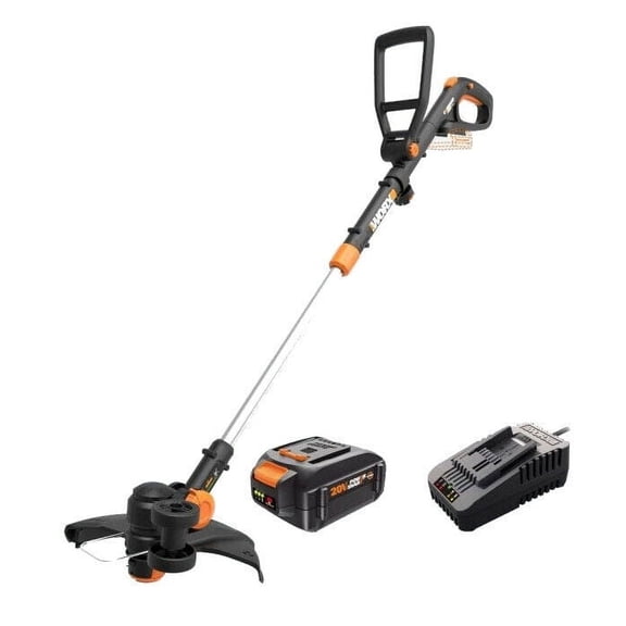Worx WG170.3 20V PowerShare Cordless 12" Grass and Weed String Trimmer and Edger with Battery and Charger