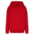 thumbnail image 2 of vdgthytj Girls Fall Hooded Sweatshirt Trendy Pleated Front Hoodies Solid Color Long Sleeve Pullover Tops for Kids, 2 of 6