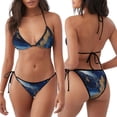 thumbnail image 3 of Balery Navy Blue Marble Pijama Estampado Bikini de Dos Piezas para Mujer - Conjunto de Bikini Ajustable Sexy y Cómodo para Playa, 3 of 6