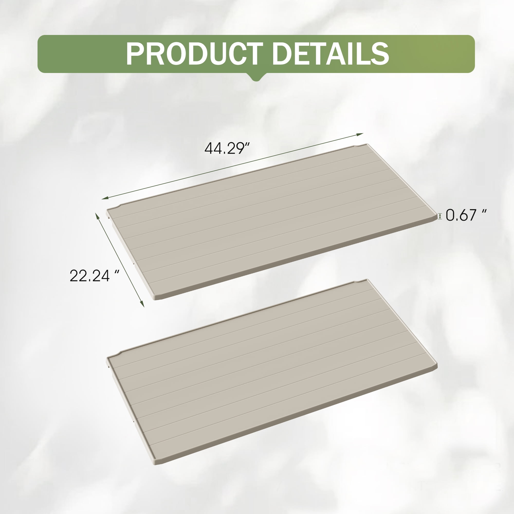 Devoko Outdoor Storage Shed Shelf, 2 Pcs, Adjustable and Weather-Resistant Organizer for Storage Cabinets, Easy Installation, Beige