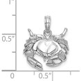thumbnail image 4 of Solid 14K White Gold Stone Crab Charm - 15.6mm, 4 of 6