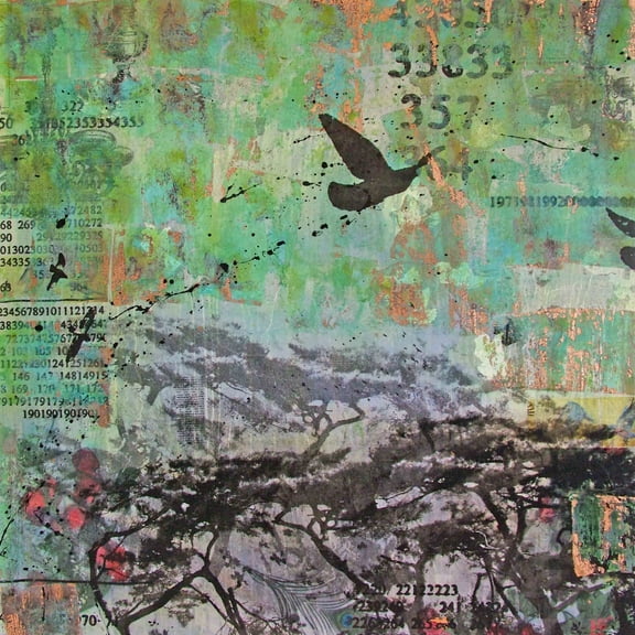 Marmont Hill "Blue Forest" by Tracy Silva Barbosa Painting Print on Canvas