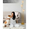thumbnail image 5 of Gold Dimmable Floor Lamp, 63IN Vintage Tall Standing Lamps Unique Candle Holder Style, 3000K Warmwhite Mid Century Modern Floor Lamp for Living Room Bedroom Home Office(Bulbs Included), 5 of 7