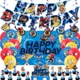 thumbnail image 1 of Suministros para fiestas de cumpleaños Nikou Juegos de anime Bandera de pancarta Adorno para tarta Globo Cinta azul plana, 1 of 8