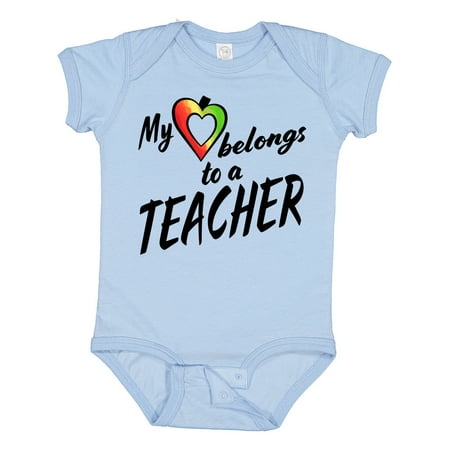 

Inktastic My Heart Belongs to a Teacher Gift Baby Boy or Baby Girl Bodysuit