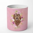 thumbnail image 1 of Caroline's Treasures Labradoroodle Fleurs Roses 10 oz Pot de Soja Décoratif-Bougies, 1 of 2