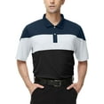 Men's Quick Dry Golf Shirts Moisture Wicking Performance Color Block