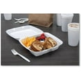 thumbnail image 3 of FARMAHAR Foam Hinged Lid Containers with 3-Compartments - 200/Carton, 8.38 x 7.78 x 3.25 - Commercial Food Storage Containers, 3 of 4