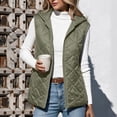 thumbnail image 6 of Sokhug Womens Hooded Quilted Puffer Vest Zip Up Sleeveless Lightweight Fall Winter Plain Lined Cotton Padded Jacket Outerwear with Pockets, 6 of 7