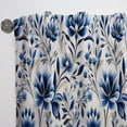 thumbnail image 4 of Designart "Cobalt Floral Damask I" Botanical Traditional Curtain, Floral Single Panel, 4 of 6