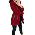 thumbnail image 7 of Womens Coats Outerwear Winter Women's Casual Color Long Sleeved Hooded Sweater Jacket, 7 of 7