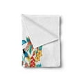 thumbnail image 2 of Flowers Soft Flannel Fleece Throw Blanket, Tropical Exotic Jungle Foliage Birds Hawaiian Island Floral Retro, Cozy Plush for Indoor and Outdoor Use, 50" x 70", Blue Turquoise Orange, by Ambesonne, 2 of 5