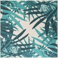 thumbnail image 2 of Unique Loom Outdoor Botanical Collection Area Rug - Sprig (7' 10" Square Teal blue/Navy Blue), 2 of 9