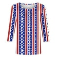 thumbnail image 5 of Yghzkop 3/4 Sleeve Tops for Women 4th of July Independence Day T-Shirts Patriotic Shirts Summer Round Neck Trendy Print Shirt Stars Stripes Graphic Tunic Tees Blouse, 5 of 5