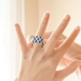thumbnail image 3 of OUSITAID Gold Plated Rings Love Rings Stackable Rings for Women Rings for Women and Men 10 Blue Gift on Clearance, 3 of 6