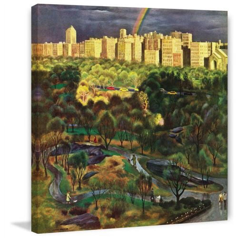 "Central Park Rainbow" Painting Print on Canvas