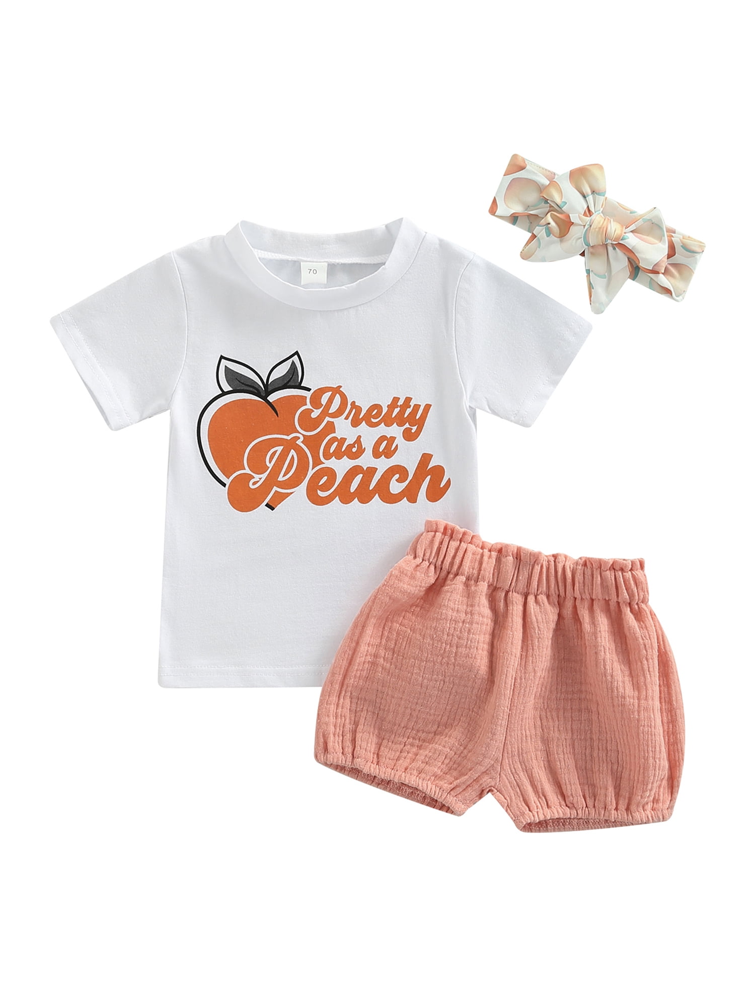 Newborn Baby Girl Summer Shorts Pants+T-Shirts Tops+Headband Clothes Outfits Set 