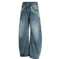 thumbnail image 2 of Mens Wide Leg Vintage Wash Jeans Retro Casual Relaxed Fit Trousers with Slight Stretch for Everyday Wear Classic Style, 2 of 10