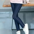 thumbnail image 6 of Byoo Big Girls Denim Pants Solid Color Skinny Tights Leggings Warm Thickened Stretch Casual Trousers for Kids, 6 of 9
