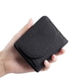 thumbnail image 3 of Cartera de cuero genuino para mujer, con cepillo antirrobo, funda de seguridad para dinero, funda de bolso de moda, monedero con hebilla para cambio, 3 of 6