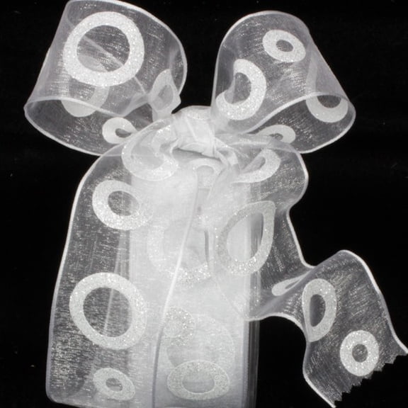 The Ribbon People Shimmering White Power Loops Wired Craft Ribbon 1.5" x 27 Yards