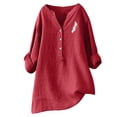 thumbnail image 2 of Mefallenssiah T-Shirt Décontracté Mode pour Femmes Manches Courtes Col en V Chandail en Molleton Blouse, 2 of 3