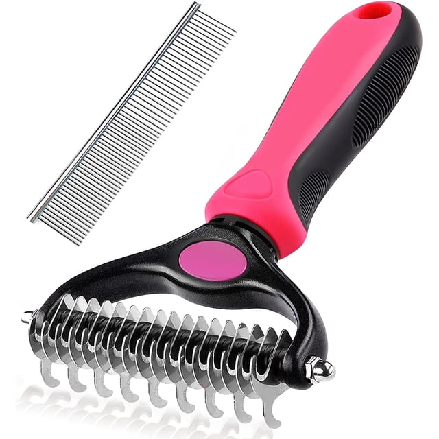 Rosered-Cepillo para Perros Cepillos de Aseo para Gatos de Pelo Largo Antipelo para Animales, Peine Profesional para Pelo de Perro Rastrillos de Aseo para Perros Gatos, Elimina Pelo Muerto, Nudos