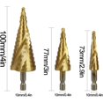 thumbnail image 2 of Juego de brocas paso a paso, ranurado en espiral, acero de alta velocidad recubierto de titanio, vástago hexagonal métrico de 4 mm a 12/20/32 mm, herramienta de corte HSS para bricolaje plástico, madera, metal, aluminio, cobre Kuyhfg Bienvenido a Kuyhfg, 2 of 5