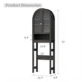 thumbnail image 2 of HMstone Over The Toilet Storage Cabinet, 23.7’’W Bathroom Storage Shelf Organizer with Acrylic Doors, Freestanding Above The Toilet Storage Cabinet with Adjustable Shelf for Bathroom, Dark Brown, 2 of 10