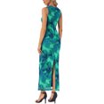 thumbnail image 3 of INSPIRE CHIC Bodycon Dresses for Women Floral Print Sleeveless Ruched Fitted Wedding Guest Cocktail Party Maxi Dress S Green, 3 of 6