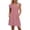 Red, variant on Noric Women's V Neck Striped Mini Dresses Ruffle Cap Sleeve with Pockets Relaxed Fit Casual Summer Lightweight Flowy Casual Dresses