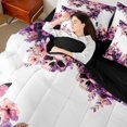 thumbnail image 3 of Homewish Gothic Skulls Queen Bedding for Kids, Watercolor Butterfly Wildflower Bedding Comforter Set Queen, Black Reversible, 7-Piece, 3 of 7
