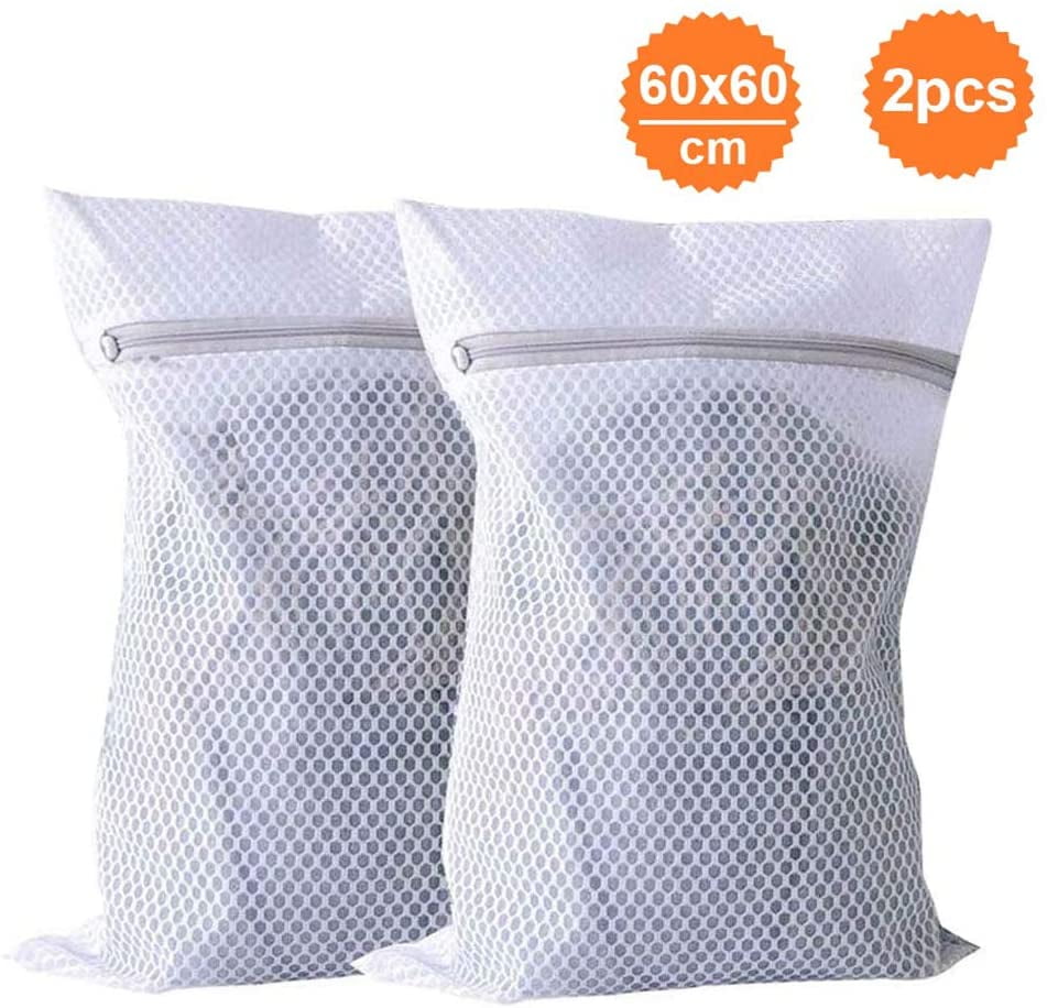 White Zippered Mesh Washing Bags-Set of 5 Zacro Laundry 25.4 x 15.6 x 3.8 cm Small 2, Medium 2, Large 1 