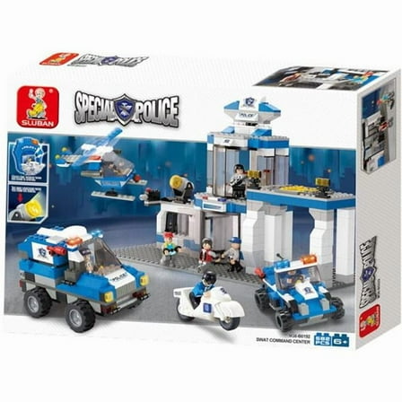 Texas Toy Distribution 192 SWAT Police Command Center Building Brick Kit, 582 Piece