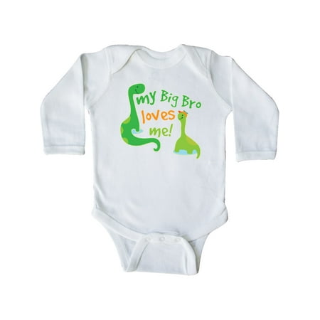 

Inktastic My Big Bro Loves Me Baby Brother Gift Gift Baby Boy Long Sleeve Bodysuit