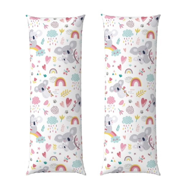 Fotbe Cute Koala Funda para Almohada Corporal con Diseño, Funda de Microfibra Ultrasuave de 20x54 Pulgadas, Ropa de Cama Elegante