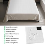 Debonair Grounding Sheets,90% Organic Cotton + 10% Pure Silver Fiber, Grounding Bed Sheets with Grounding Cord for Healthy Sleep Therapy for Adults,White