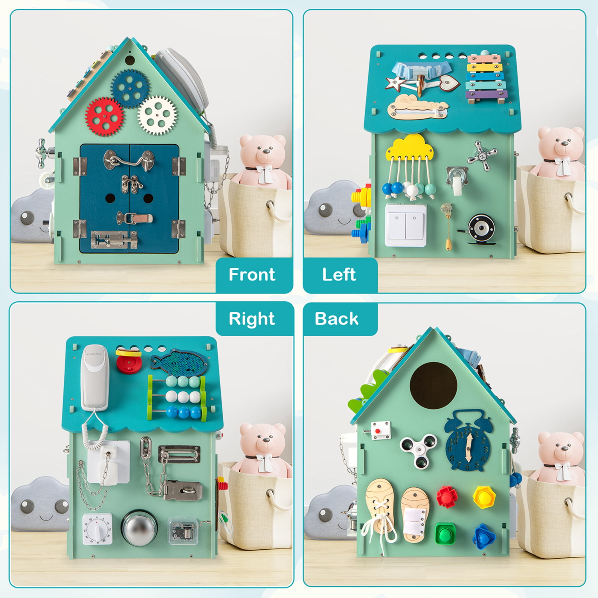 Wooden Busy Board-House A – Mini Me Ltd