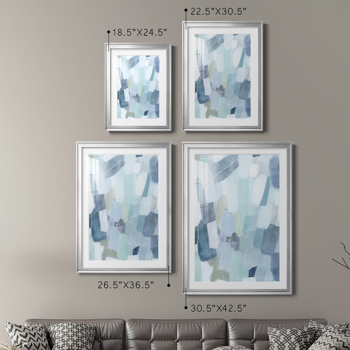 Wexford Home Dusky Gale I Premium Framed Print, 22.5" x 30.5" - Ready to Hang, Silver (Set of 2)