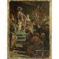 thumbnail image 2 of Adolphe Yvon 12x14 Black Ornate Wood Framed Double Matted Museum Art Print Titled: Philippe Auguste Before Leaving for the Holy Land, Entrusting the Supervision of His Son and His Treas, 2 of 5